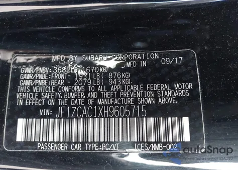 2017 Subaru Brz Limited from USA, damaged, VIN JF1ZCAC1XH9605715